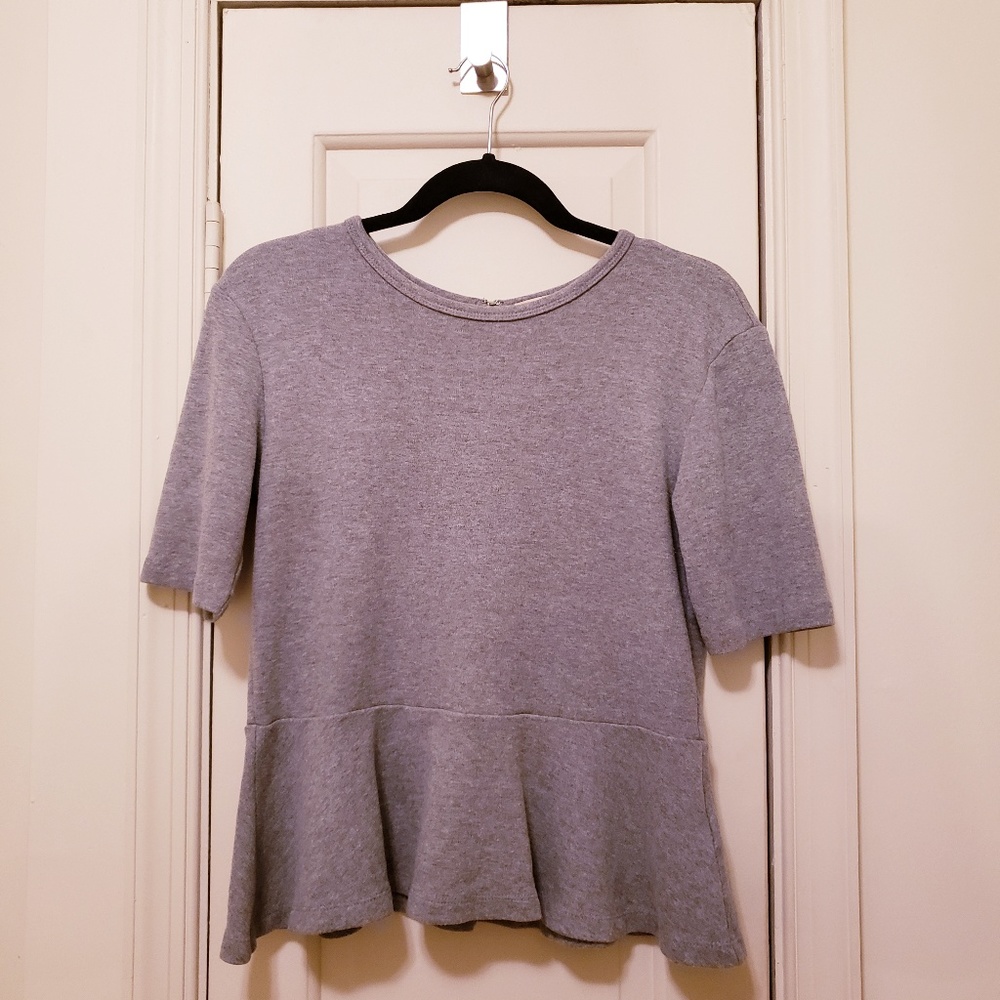 Grey Peplum Gap Top